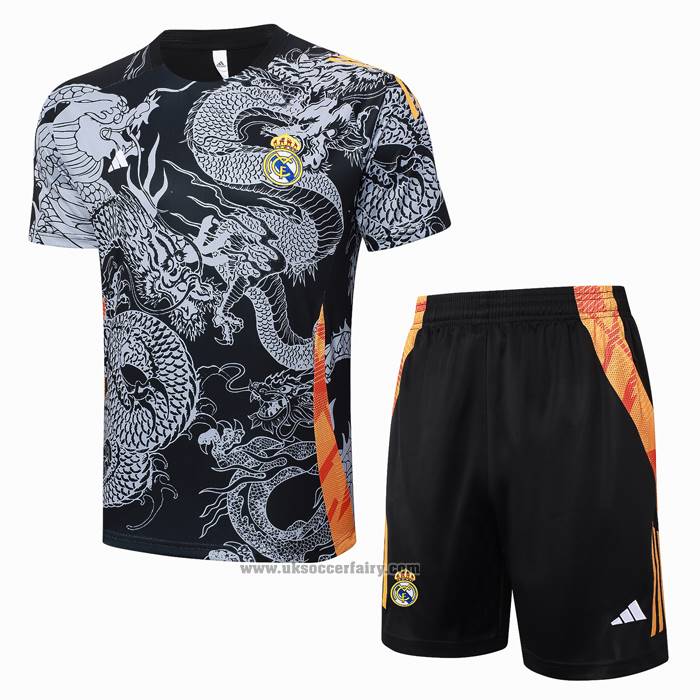 Tracksuit Real Madrid Dragon Short Sleeve 2024-2025 Black - Shorts
